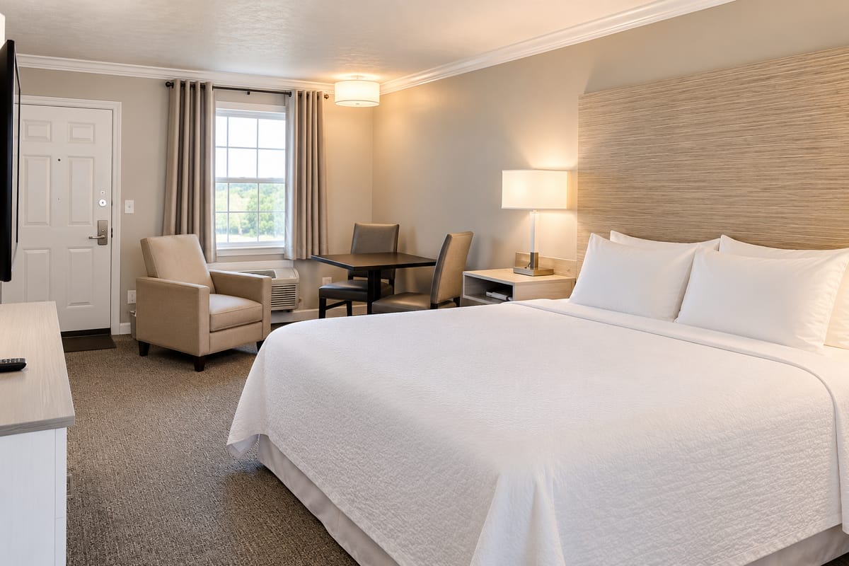 King Room with lamps and headboard