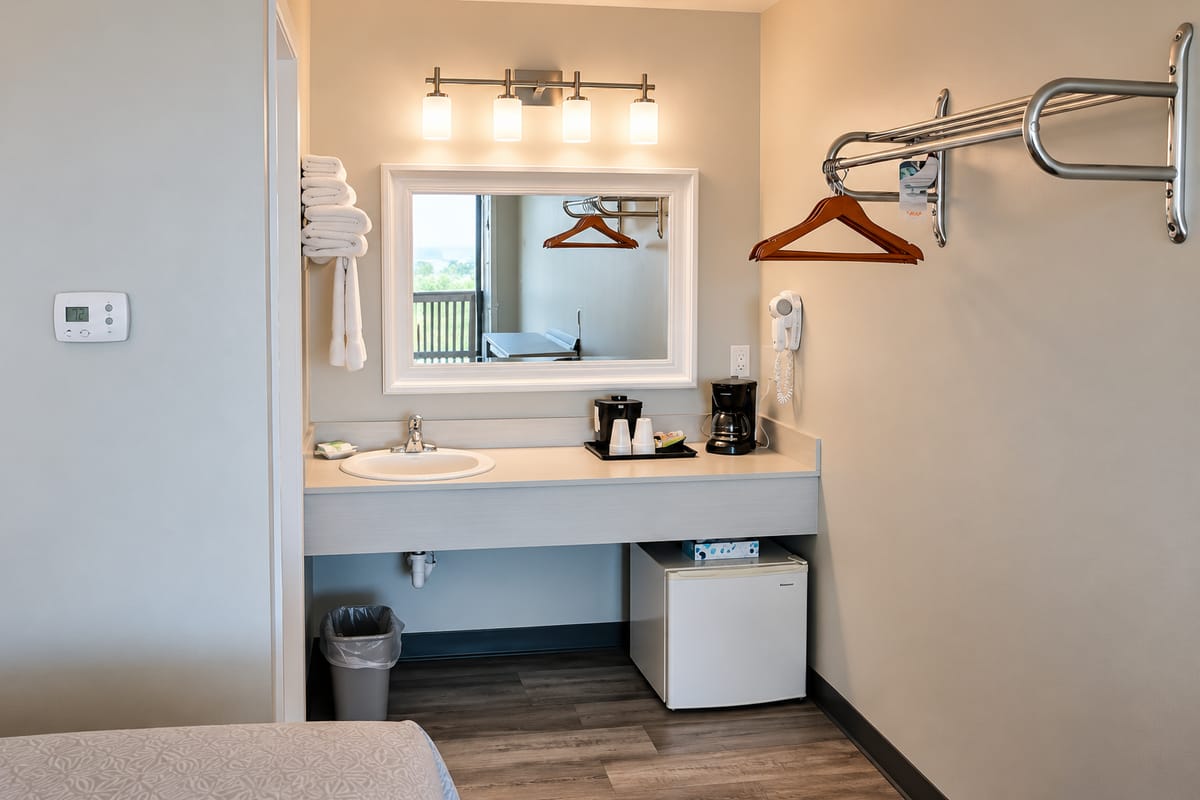 Vanity and coffee station